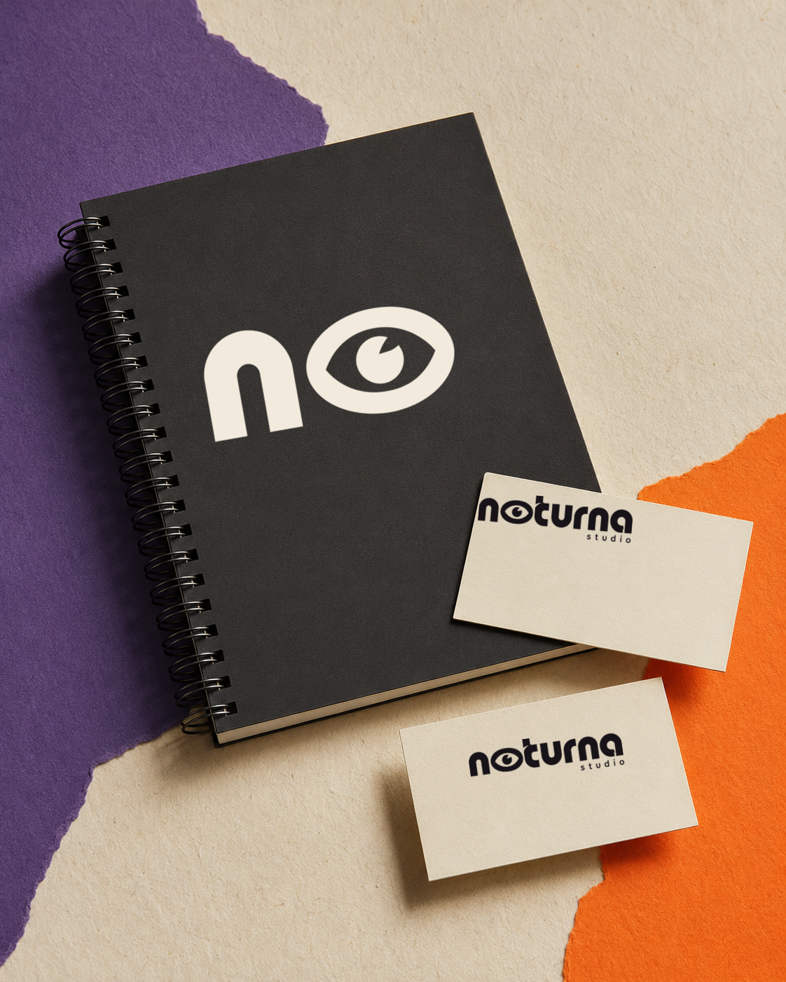 Mockups de caderno e cartões de visita